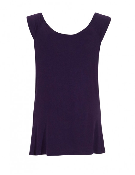 Camiseta 95% viscosa 5% elastano lisa cuello benitier