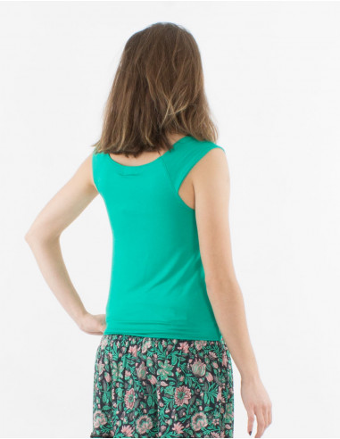 Camiseta 95% viscosa 5% elastano lisa cuello...