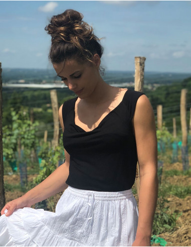 Camiseta 95% viscosa 5% elastano lisa cuello...