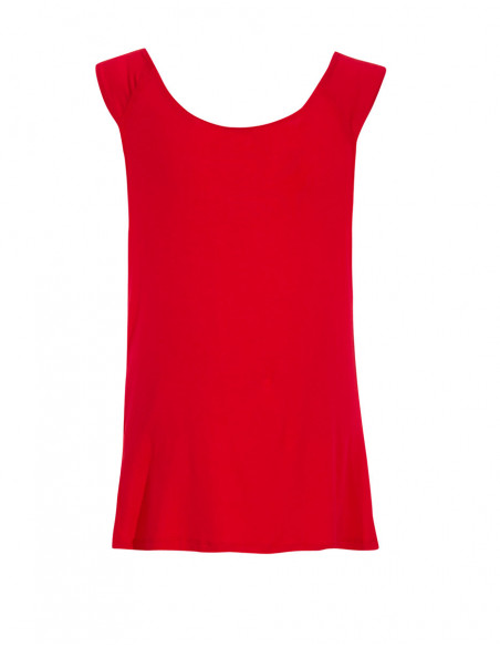 Camiseta 95% viscosa 5% elastano lisa cuello benitier