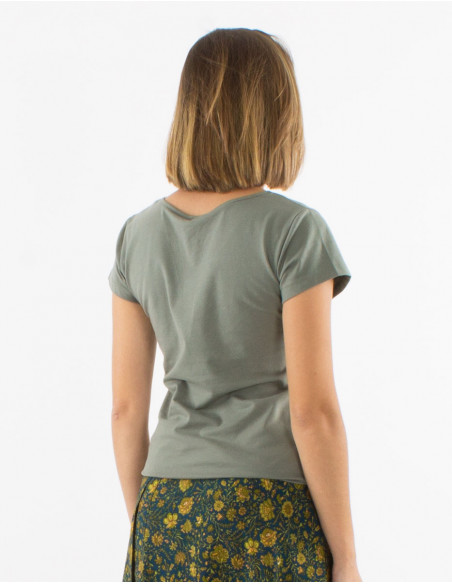 Camiseta 95% algodon 5% elastano mangas cortas lisa