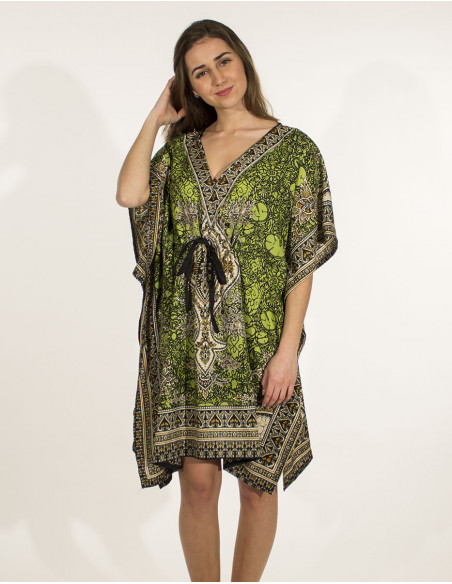 Tunica kaftan poliester estampado