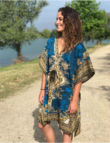 Tunica kaftan poliester estampado