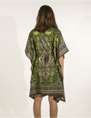 Tunica kaftan poliester estampado