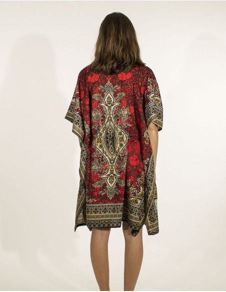 Tunica kaftan poliester estampado