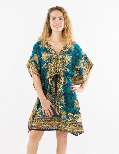 Tunica kaftan poliester estampado