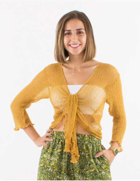 Chaqueta malla poliester red fina