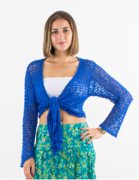 Chaqueta malla poliester popcorn