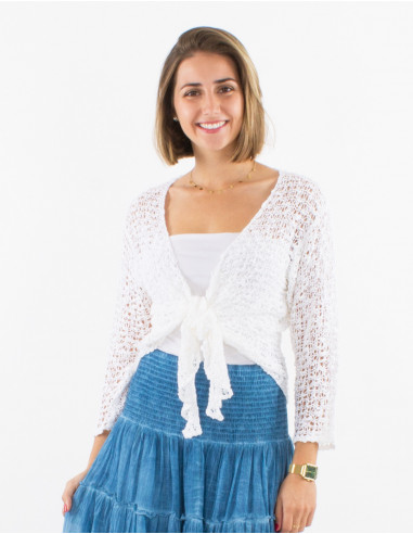 Chaqueta malla poliester popcorn