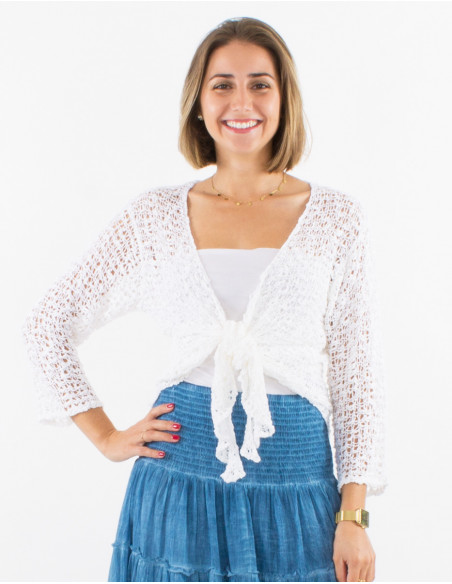 Chaqueta malla poliester popcorn