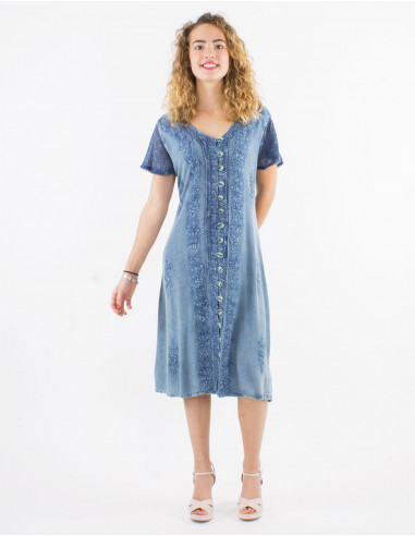 Vestido viscosa sw manga corta