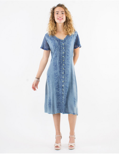 Vestido viscosa sw manga corta