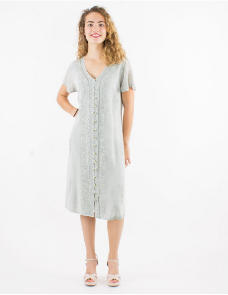 Vestido viscosa sw manga corta