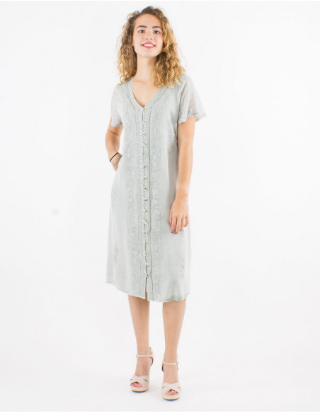 Vestido viscosa sw manga corta