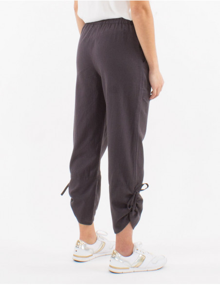 Pantalon 91% algodon 9%  lino liso