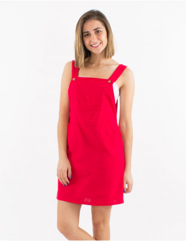 Vestido corto 91% algodon 9% lino tipo peto