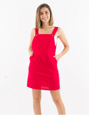 Vestido corto 91% algodon 9% lino tipo peto