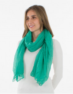 Fular algodon arrugado liso...