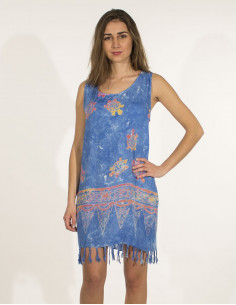 Minivestido viscosa flecos 2