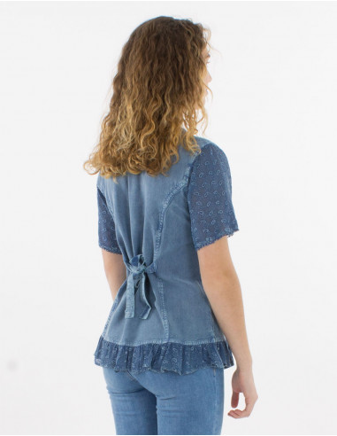 Blusa viscosa sw mangas cortas