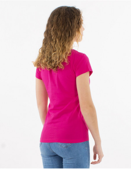 Camiseta 95% algodon 5% elastano mangas cortas lisa