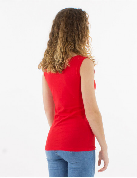 Camiseta 95% algodon 5% elastano debardeur dibujo mandala