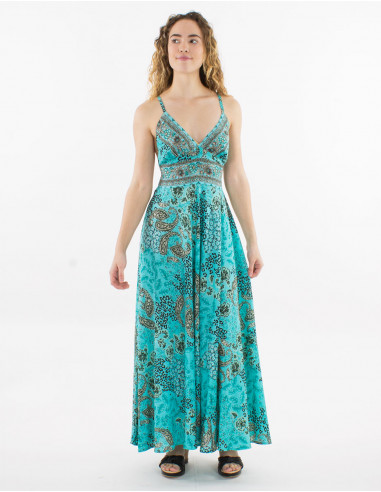 Vestido largo poliester espalda descubierta...