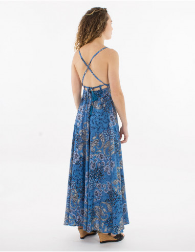 Vestido largo poliester espalda descubierta...