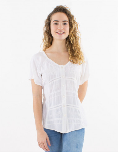 Blusa viscosa sw con bordados