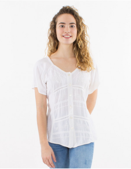 Blusa viscosa sw con bordados