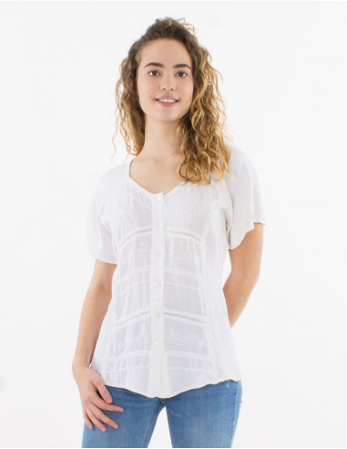 Blusa viscosa sw con bordados