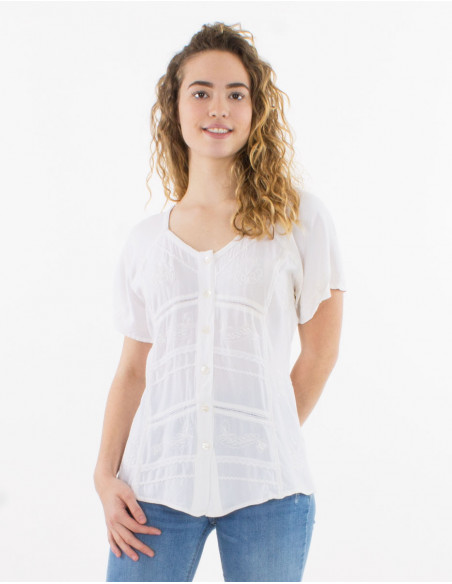 Blusa viscosa sw con bordados