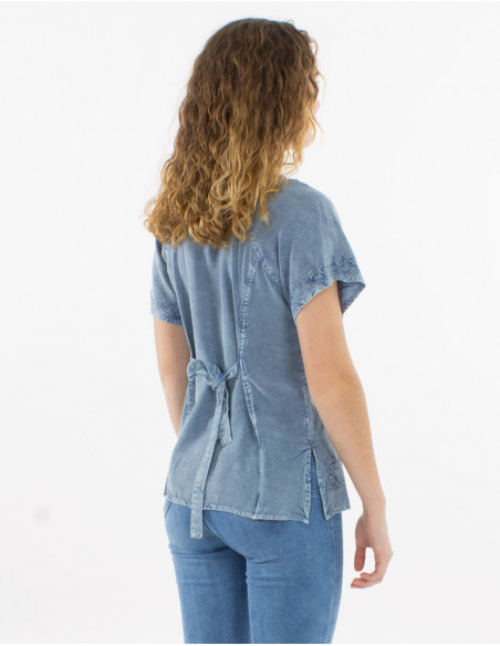 Blusa viscosa sw con bordados