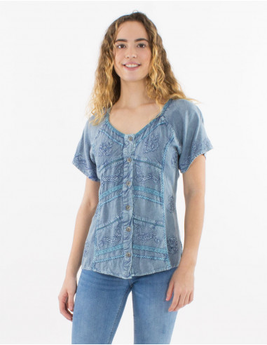 Blusa viscosa sw con bordados
