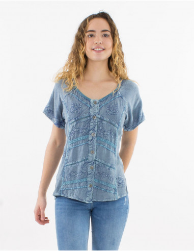 Blusa viscosa sw con bordados
