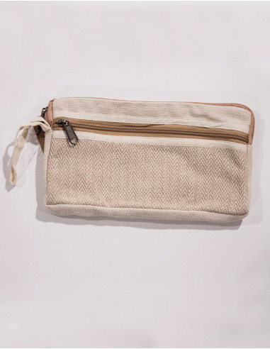 Trousse Coton Chevrons Doub 2 Zips 25X14