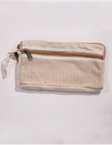 Trousse Coton Chevrons Doub 2 Zips 25X14