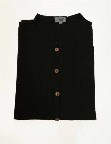 Camisa H algodon fino sw con botones mangas cortas