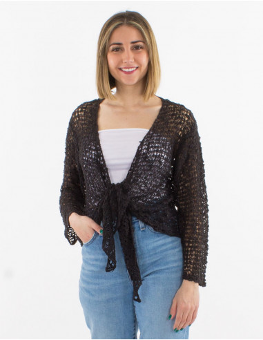 Chaqueta malla poliester popcorn