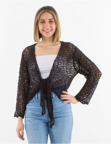 Chaqueta malla poliester popcorn