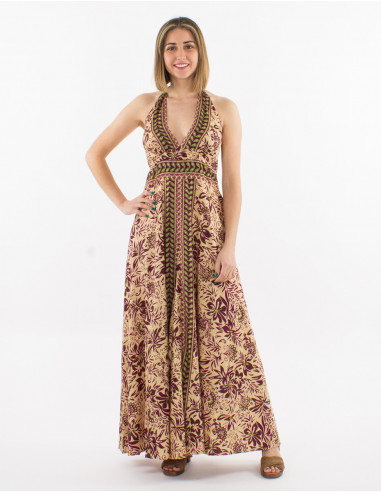 Peto largo poliester espalda abierta estampado...