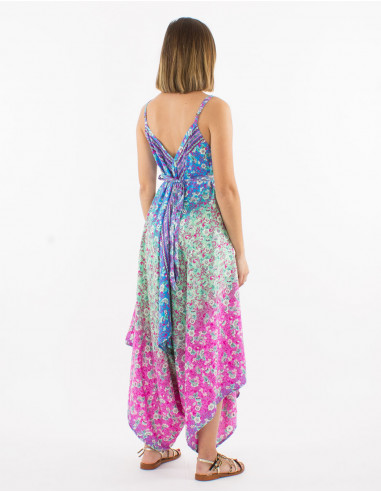 Peto largo poliester estampado plateado