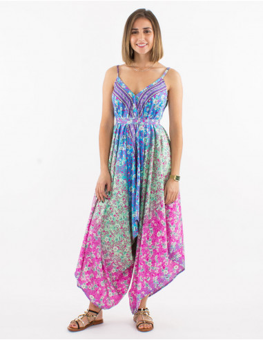 Peto largo poliester estampado plateado