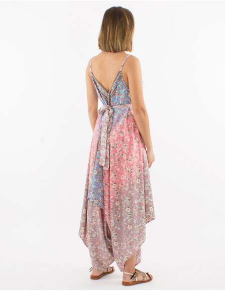 Peto largo poliester estampado plateado