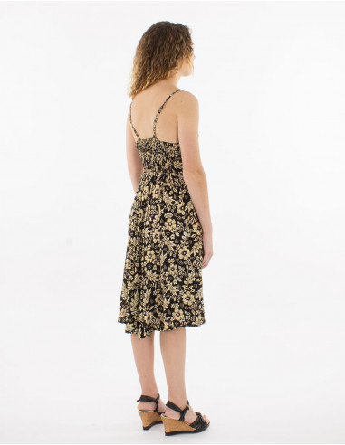 Vestido corto poliester tirantes estampado sari...