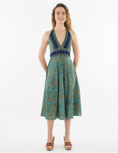 Vestido corto poliester espalda abierta...