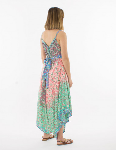 Peto largo poliester estampado plateado