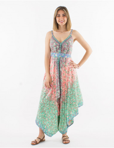 Peto largo poliester estampado plateado