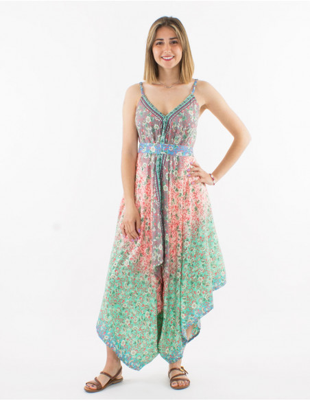 Peto largo poliester estampado plateado