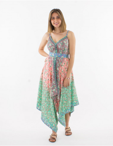 Peto largo poliester estampado plateado